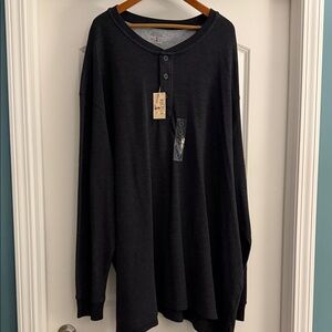 Dark Gray Long Sleeve Henley Shirt